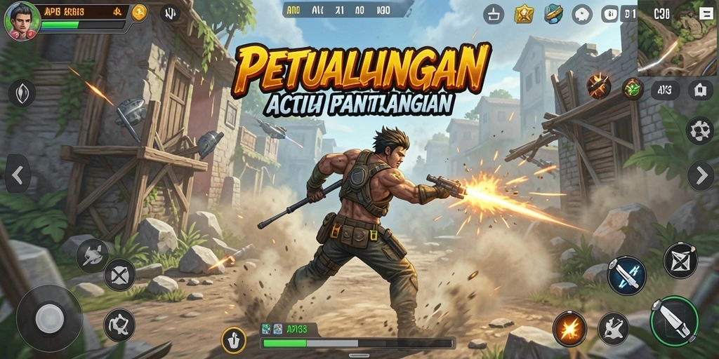 Screenshot menampilkan gameplay aksi intens di API33.