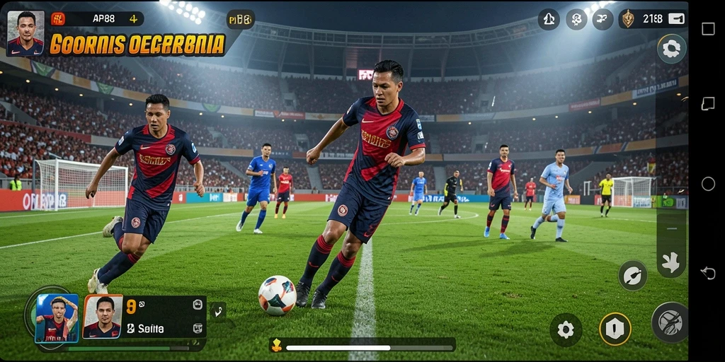 Tampilan gameplay mendebarkan dari API88 dengan aksi sepak bola nyata.