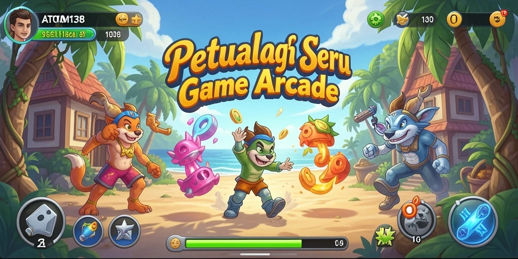 Tampilan gameplay seru ATOM138 dengan rintangan menantang.