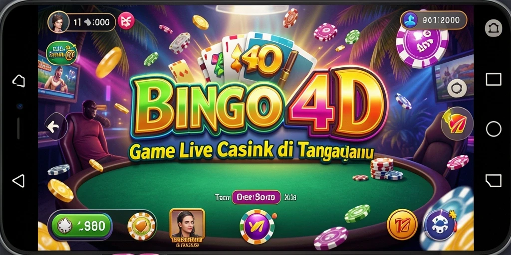 Screenshot gameplay BINGO4D yang menampilkan suasana Live Casino yang seru.