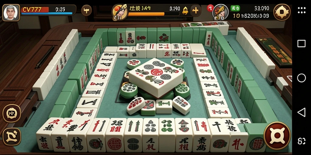 Screenshot utama CV777 menunjukkan gameplay Mahjong yang seru.