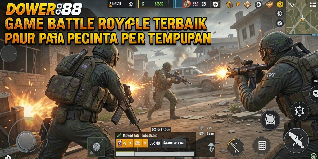 Tampilan seru gameplay DOWER88 dalam pertempuran Battle Royale.
