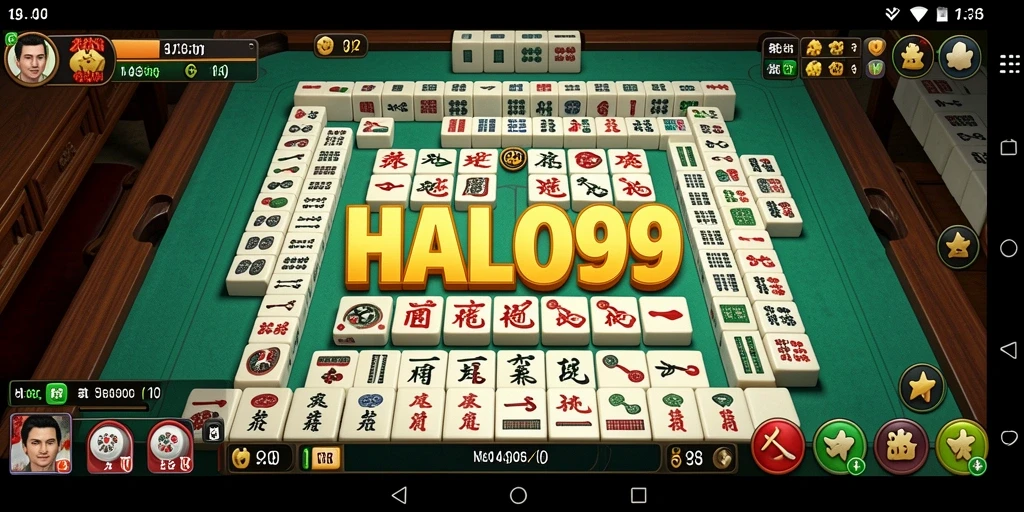 Screenshot gameplay HALO99 yang menunjukkan momen seru Mahjong.