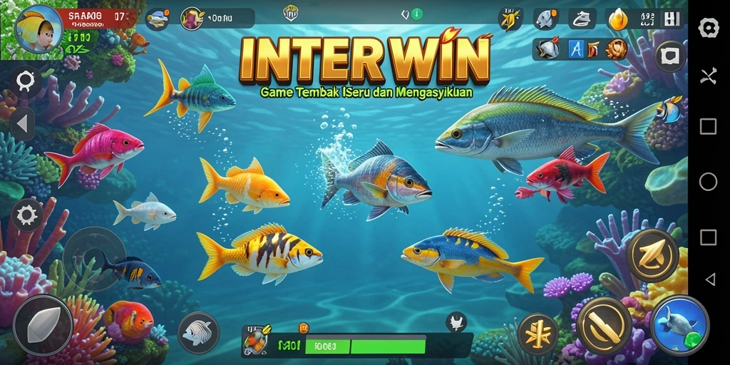 Tampilan menarik dari gameplay Tembak Ikan INTERWIN.