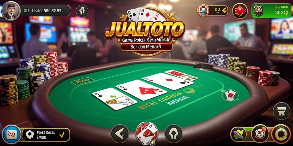 Gameplay poker menegangkan di JUALTOTO dengan tampilan yang menarik.