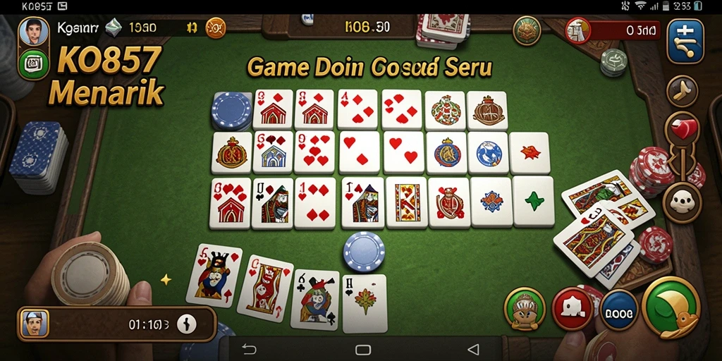 Tampilan gameplay menarik di KO857 dengan suasana bermain domino yang menyenangkan.