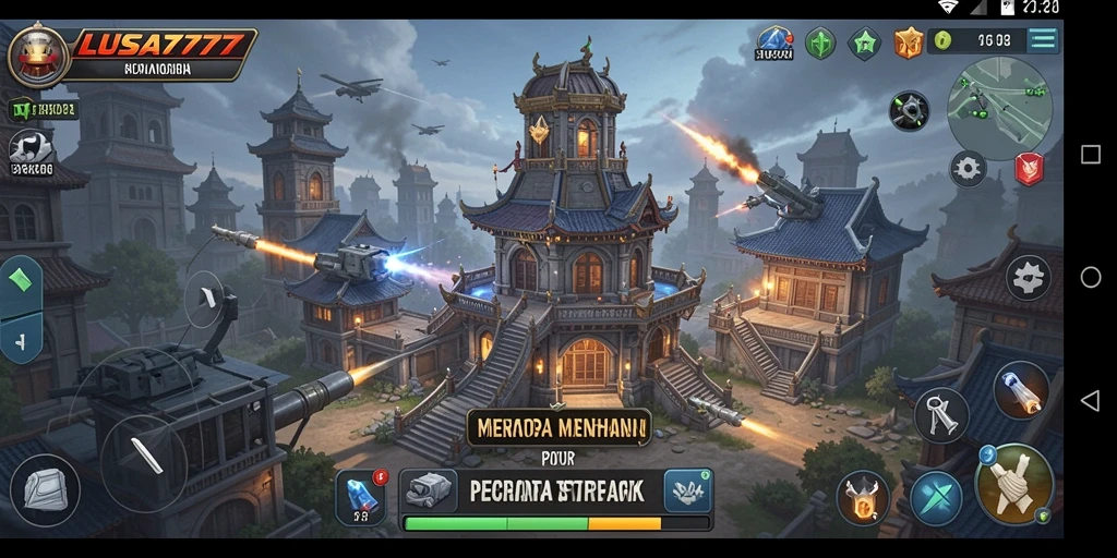 Tampilan gameplay menara pertahanan yang menegangkan dan seru.