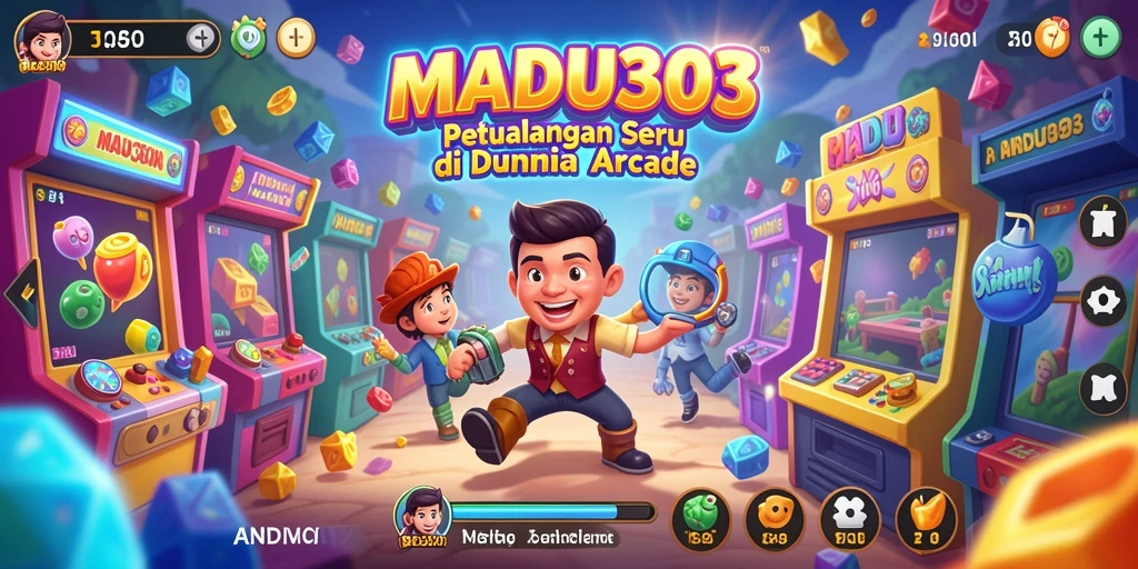 Screenshot utama MADU303 menunjukkan aksi seru dalam permainan arcade.
