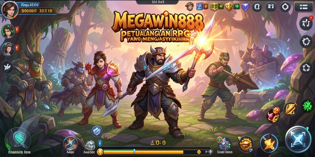 Tampilan aksi mendebarkan dalam gameplay RPG MEGAWIN888.