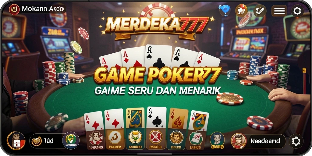 Tampilan gameplay Poker yang menegangkan dan seru.