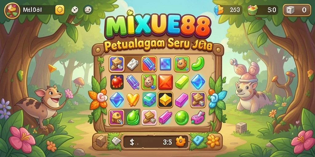 Tampilan gameplay <strong>MIXUE88</strong> yang menarik saat mencocokkan item Match-3.