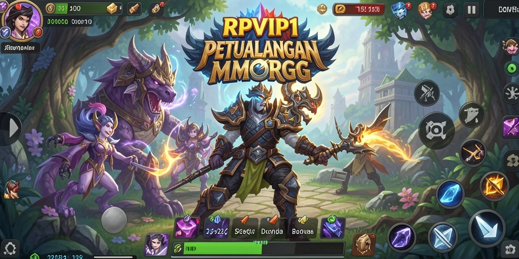 Screenshot gameplay RPVIP1 menunjukkan aksi bertarung yang mendebarkan.