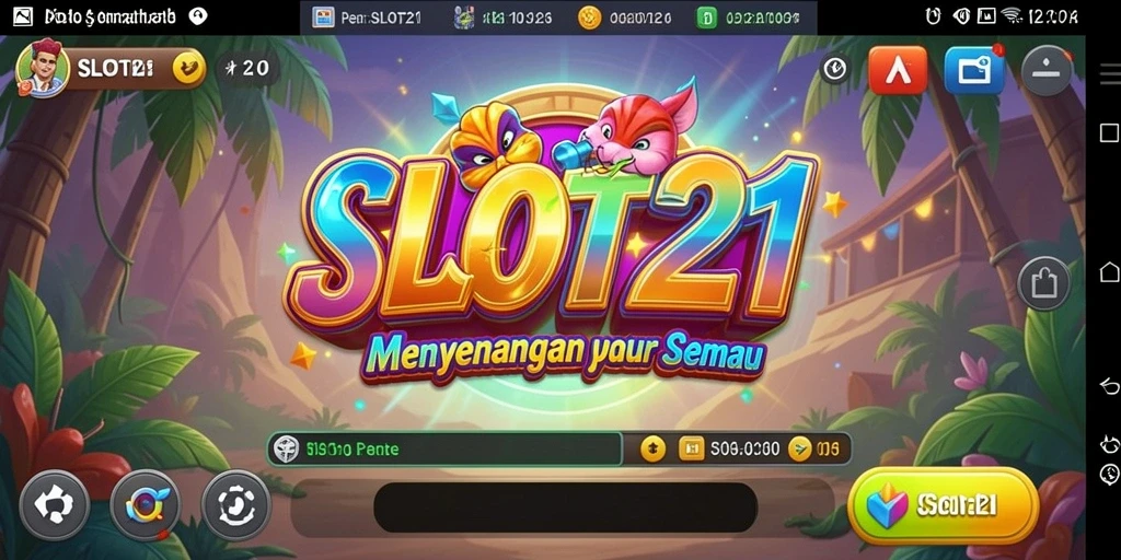 Screenshot gameplay <strong>SLOT21</strong> menampilkan suasana permainan yang ceria dan mengasyikkan.