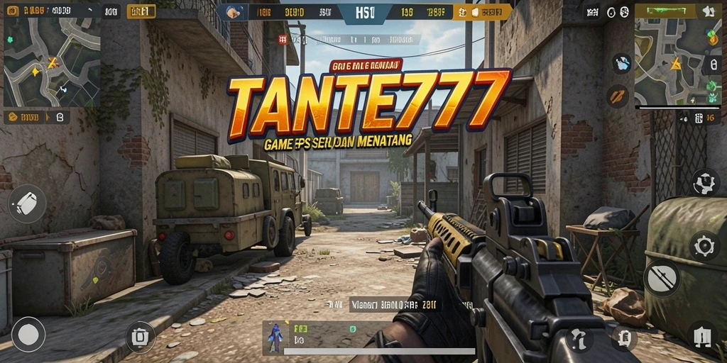 Screenshot gameplay TANTE777 yang menampilkan aksi menembak intens.