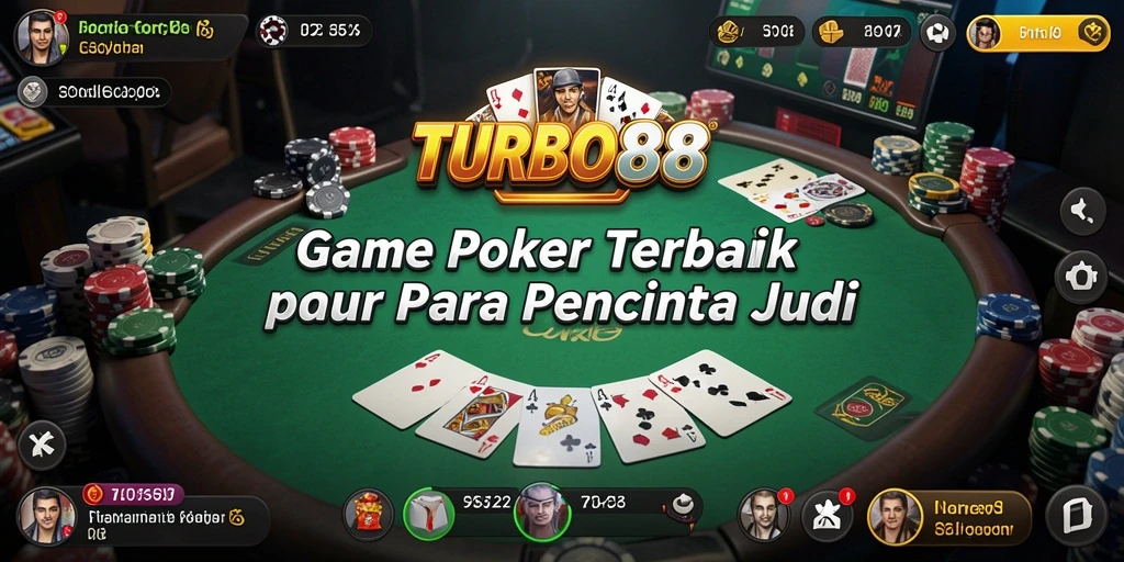 Tampilan interaktif gameplay TURBO88 yang seru dalam permainan Poker.