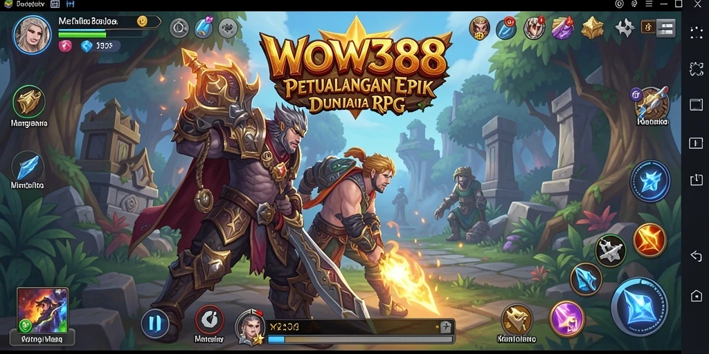 Screenshot utama WOW388 menampilkan aksi seru dalam pertarungan RPG.